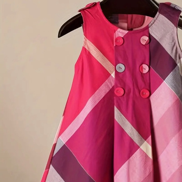 NWT Nova Check Plaid Girl's Sleeveless Dress 100% Cotton - Picture 3 of 3